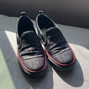 Gucci Black and Red Slip-On Loafers